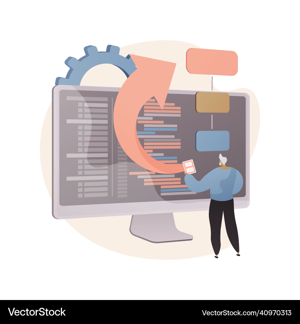 Software requirement description abstract concept Vector Image