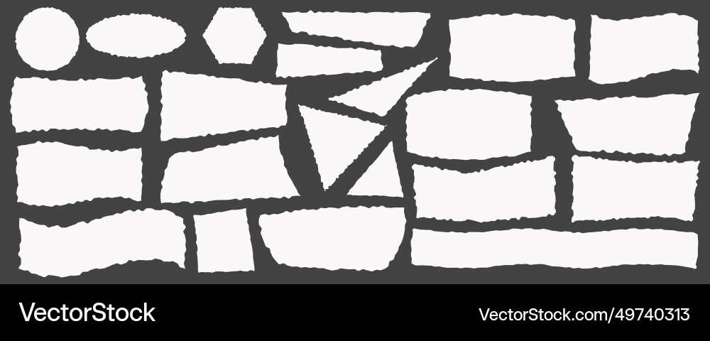 Torn Paper Edge Shapes vector image