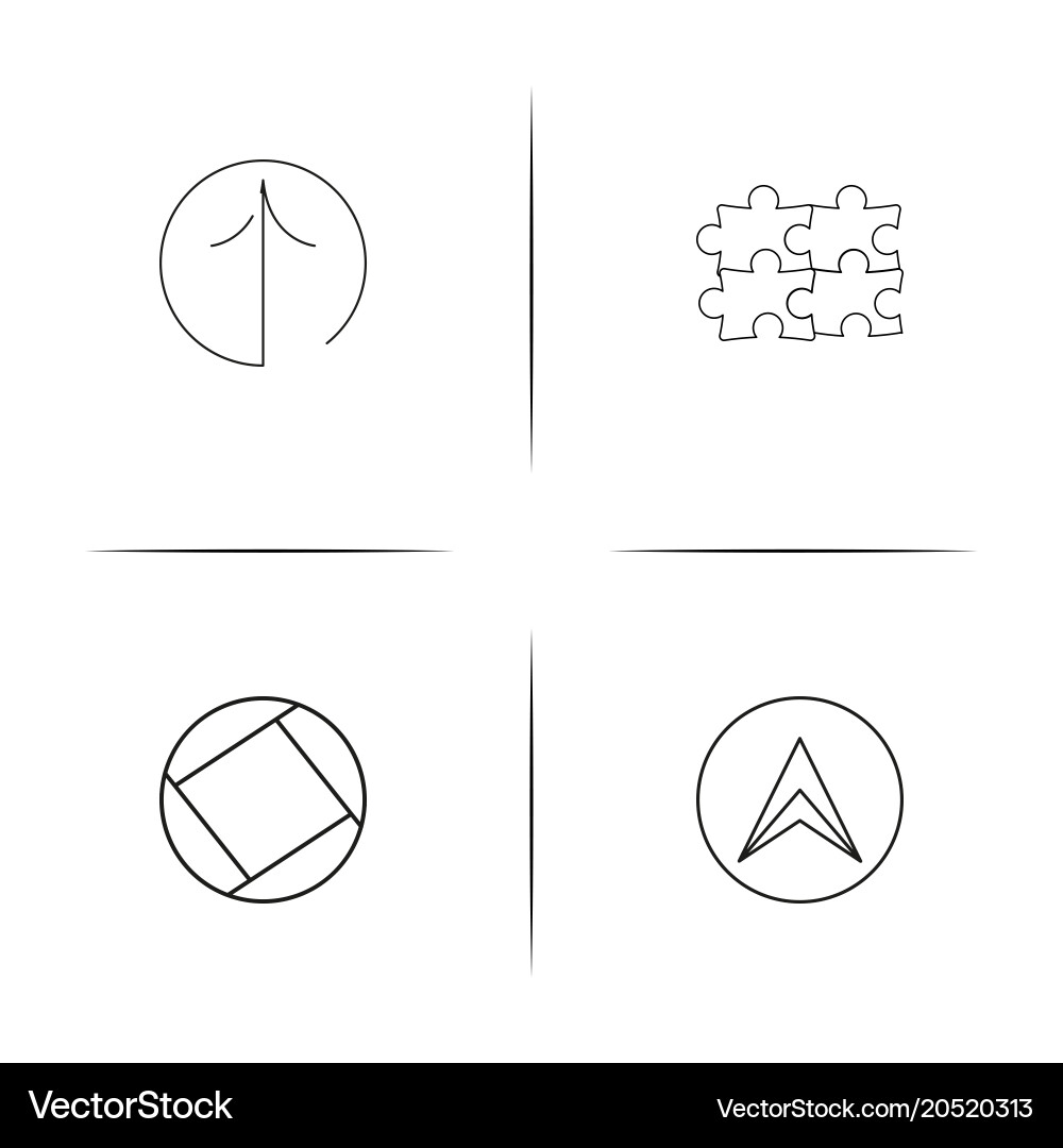 User interface simple linear icons set outlined vector image