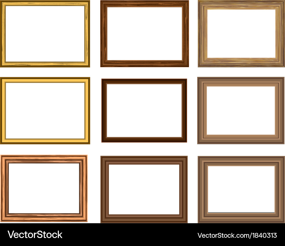 Vector Frame Collection Wooden Frame Collection Royalty Free Vector Image