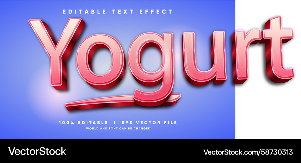 Yogurt text effect with modern style Yogurt text effect with modern style Vector Image