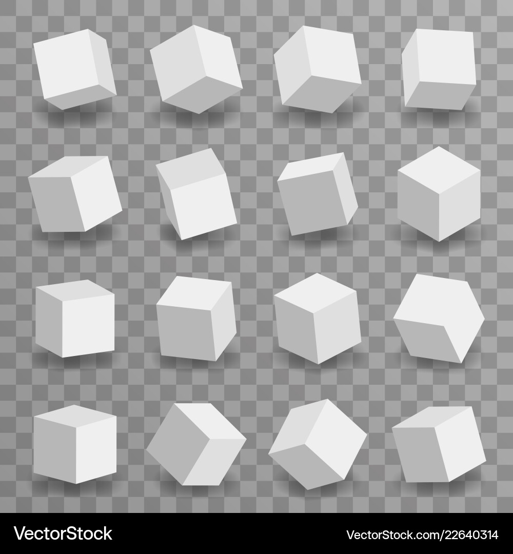3d modeling square blocks isometric set 3d modeling square blocks isometric set vector image