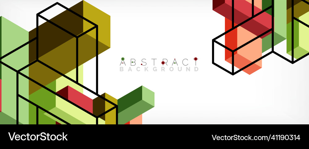 Abstract background 3d cubes cubic elements vector image