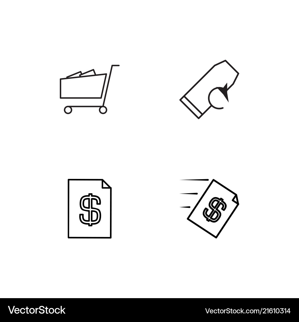 Commerce linear icons set simple outline Vector Image