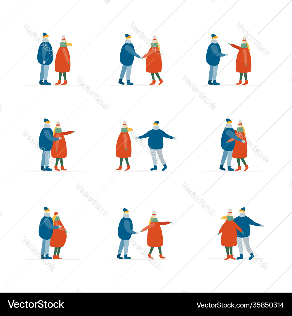 Couple city street walkers man and woman girl Couple city street walkers man and woman girl vector image