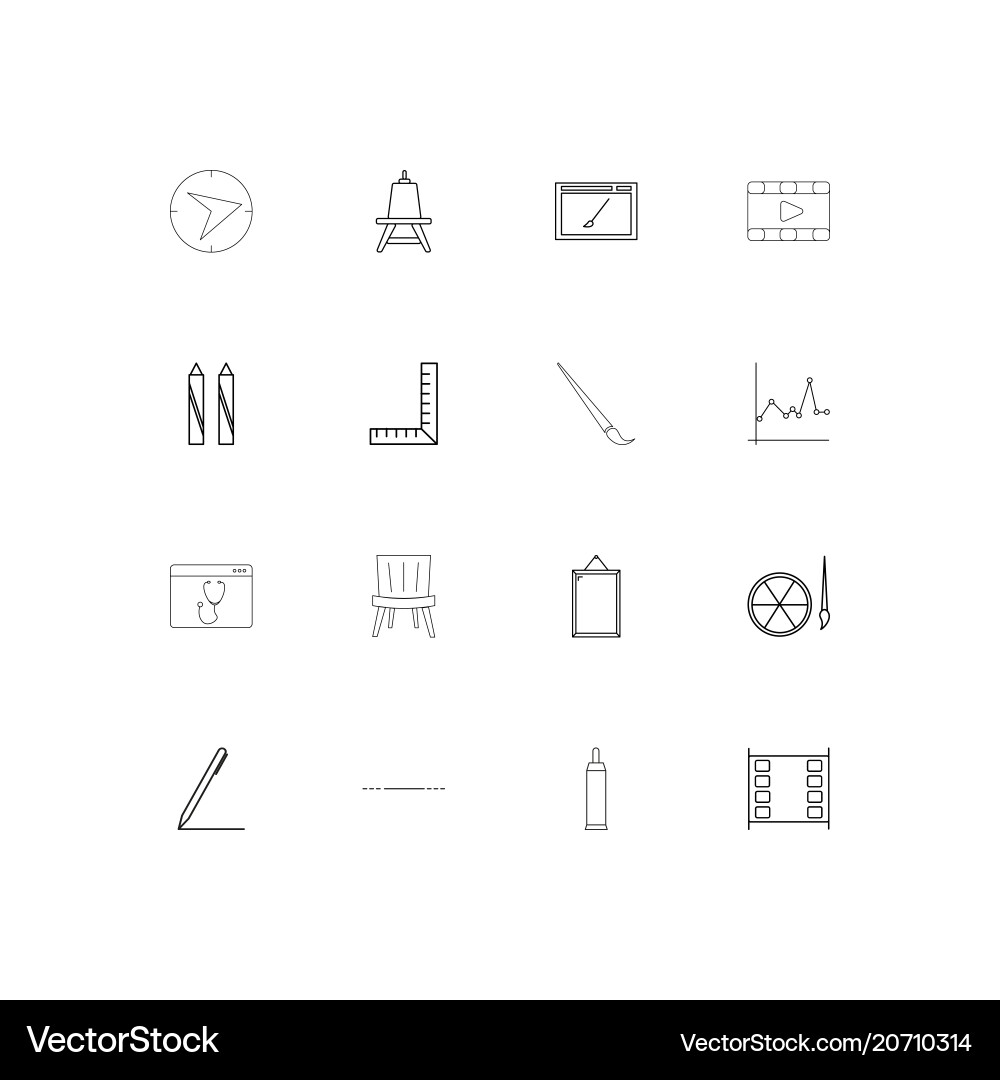 Creative process and design simple linear icons vector image