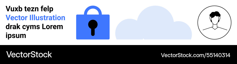 Data security in cloud computing featuring lock Vector Image