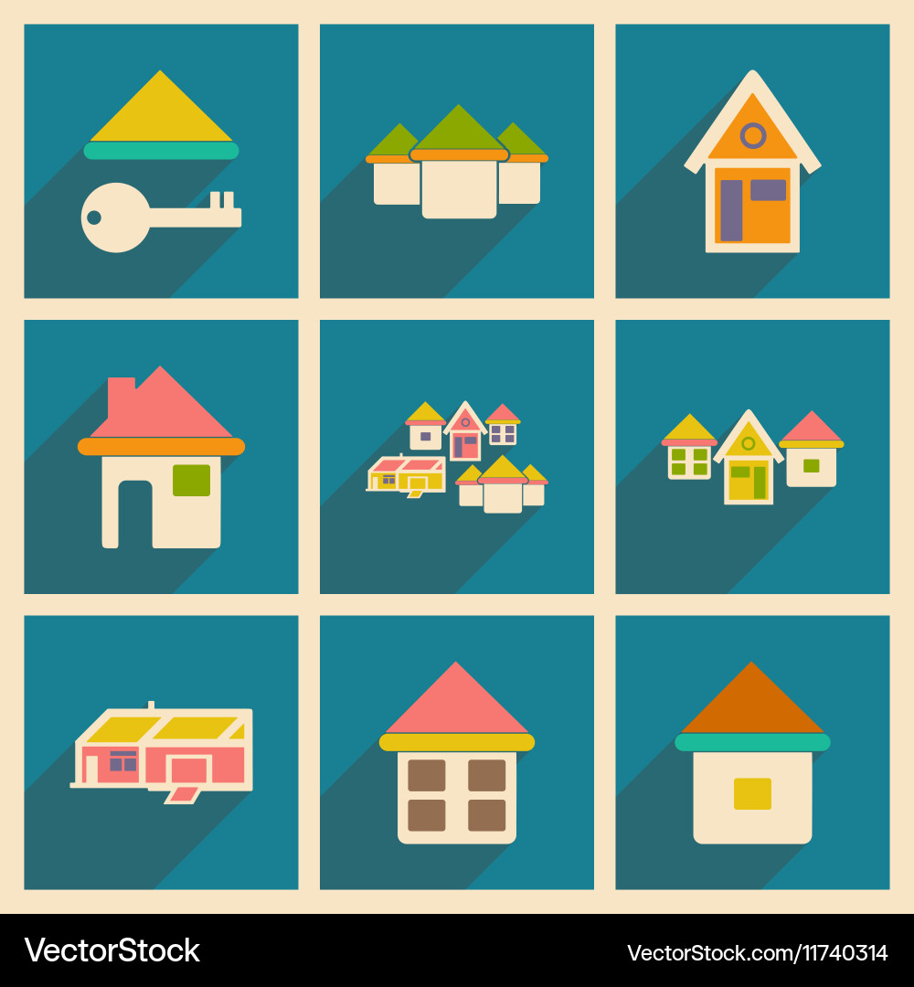 Flat with shadow concept and mobile application Vector Image