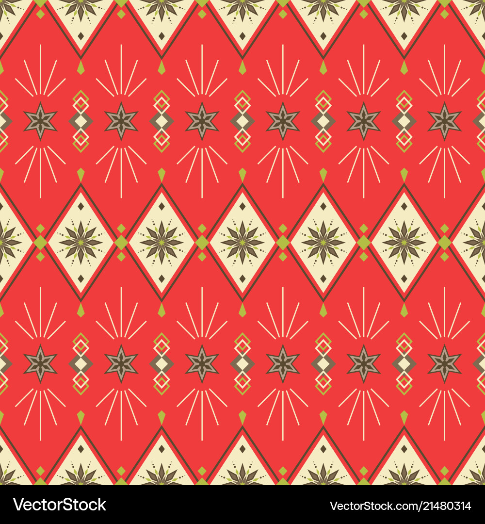 Geometric Festive Snowflake Pattern vector image