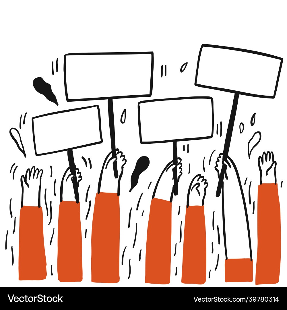 Holding Empty Labels - Crowd Waiting Royalty Free Vector