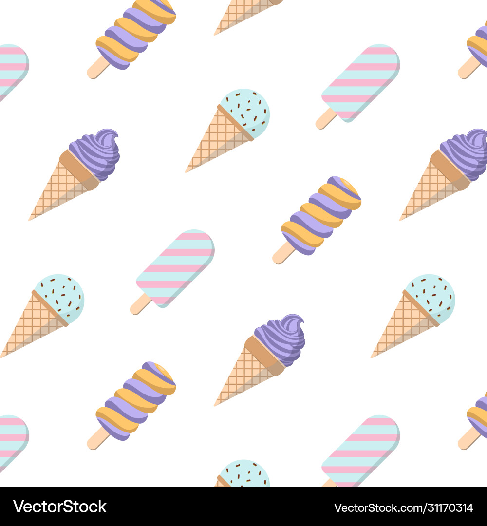 Ice cream diagonal seamless pattern Ice cream diagonal seamless pattern vector image
