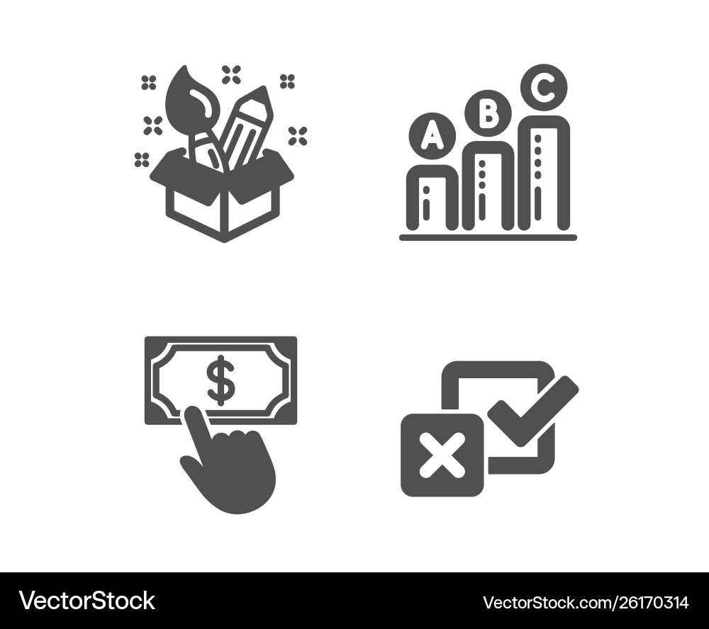 Payment click graph chart and creativity icons vector image