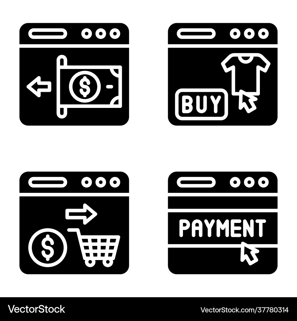 Payment gateway icon set related vector image
