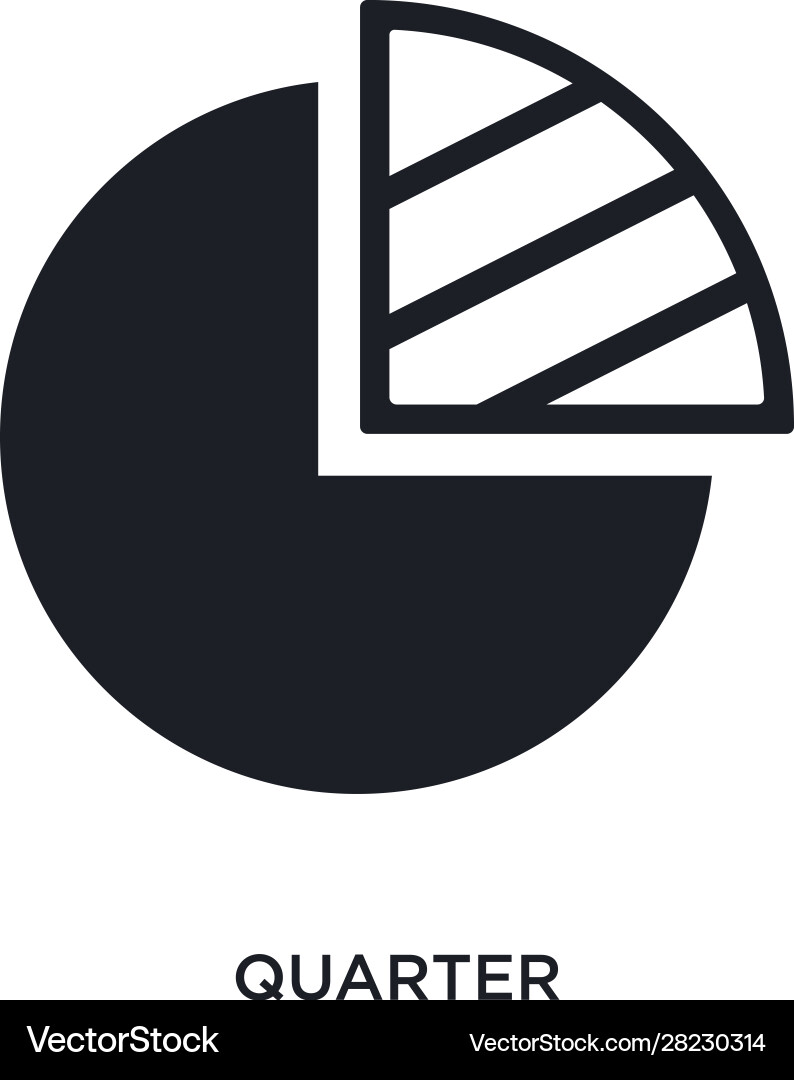 Quarter isolated icon simple element from Quarter isolated icon simple element from vector image