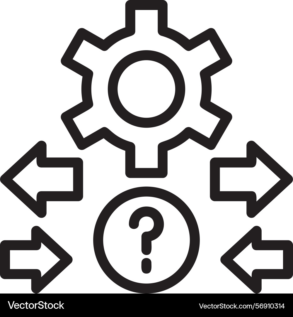 Quiz flow linear style icon design Vector Image