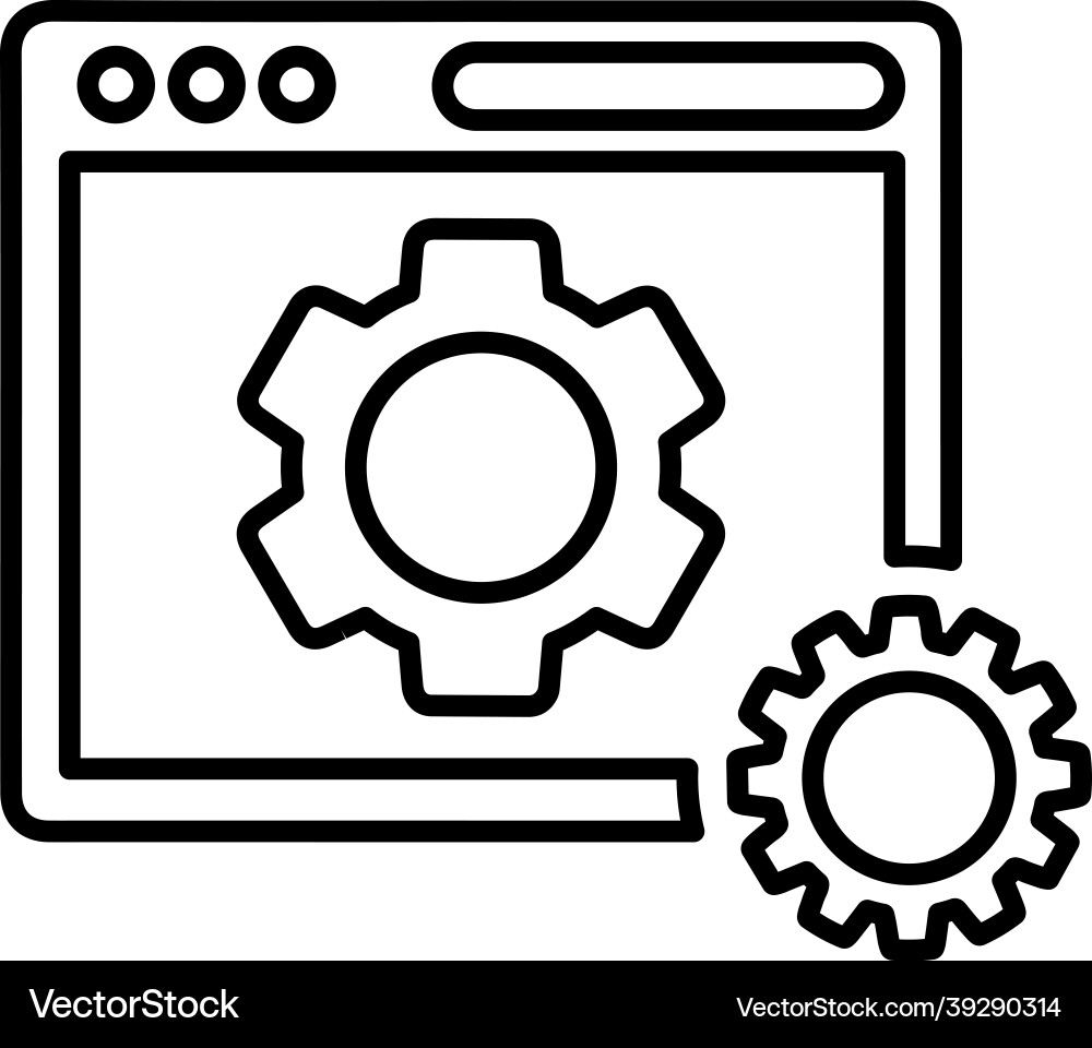 Responsive website optimization outline icon line Vector Image