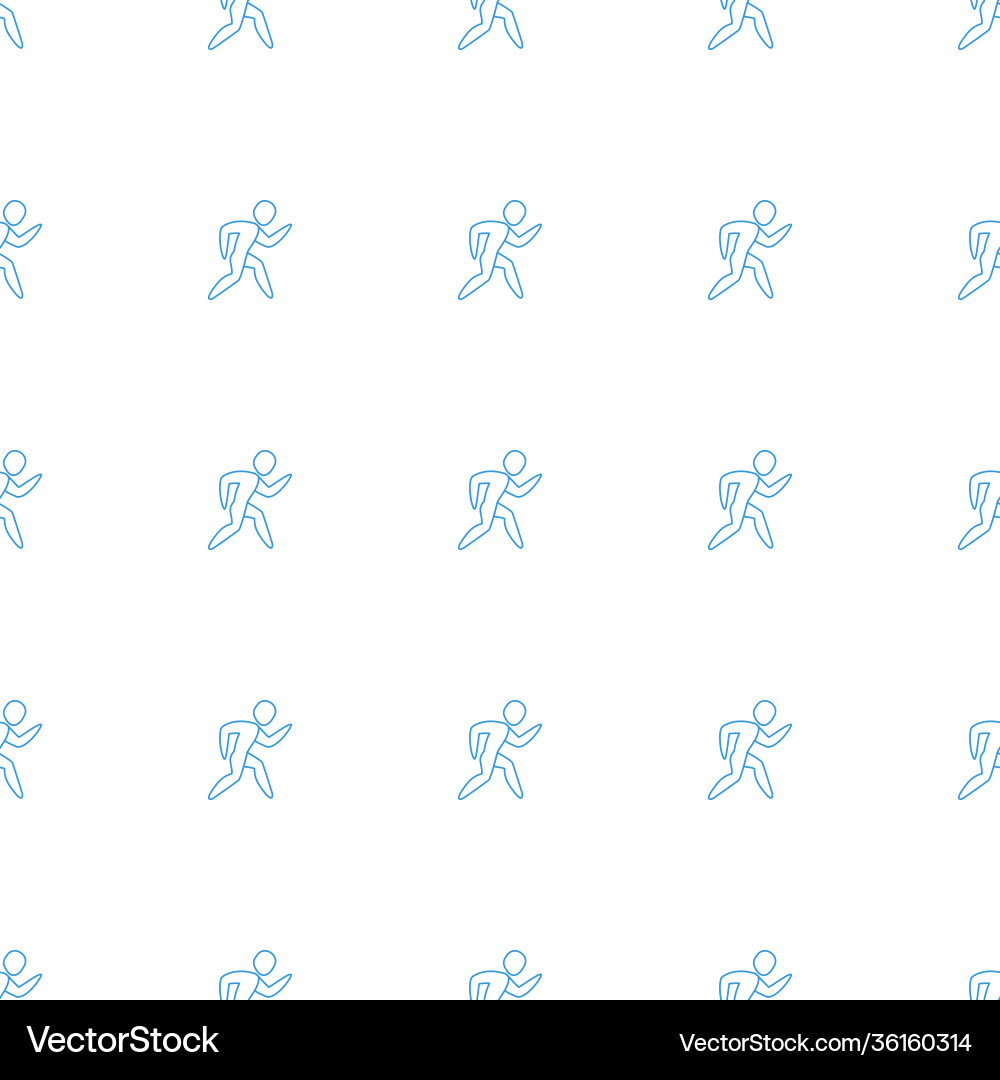 Running icon pattern seamless white background vector image