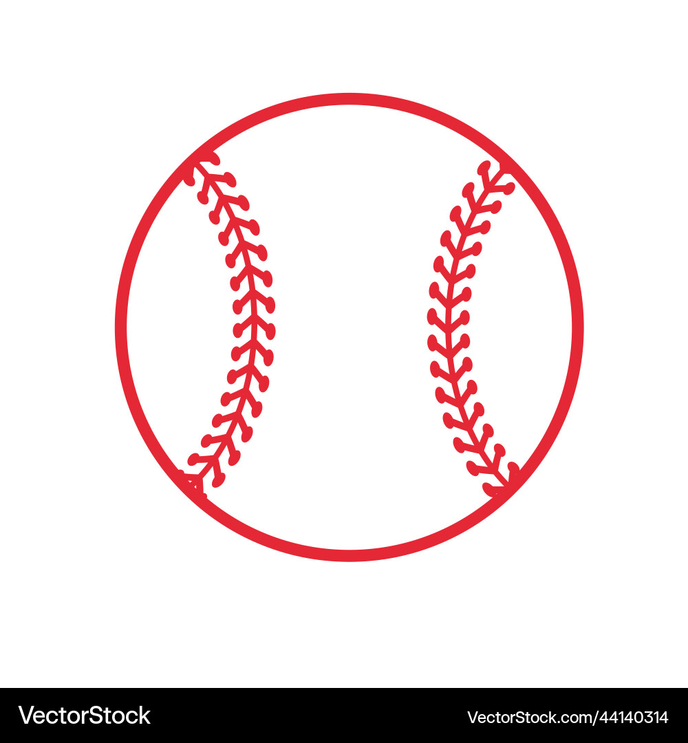 Schöne rote Stich Baseballkugel isoliert Schöne rote Stich Baseballkugel isoliert vektorbild
