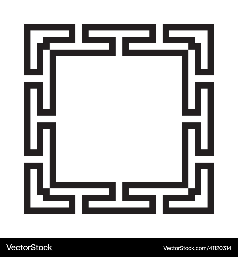 Square frame of simple greek pattern Square frame of simple greek pattern vector image