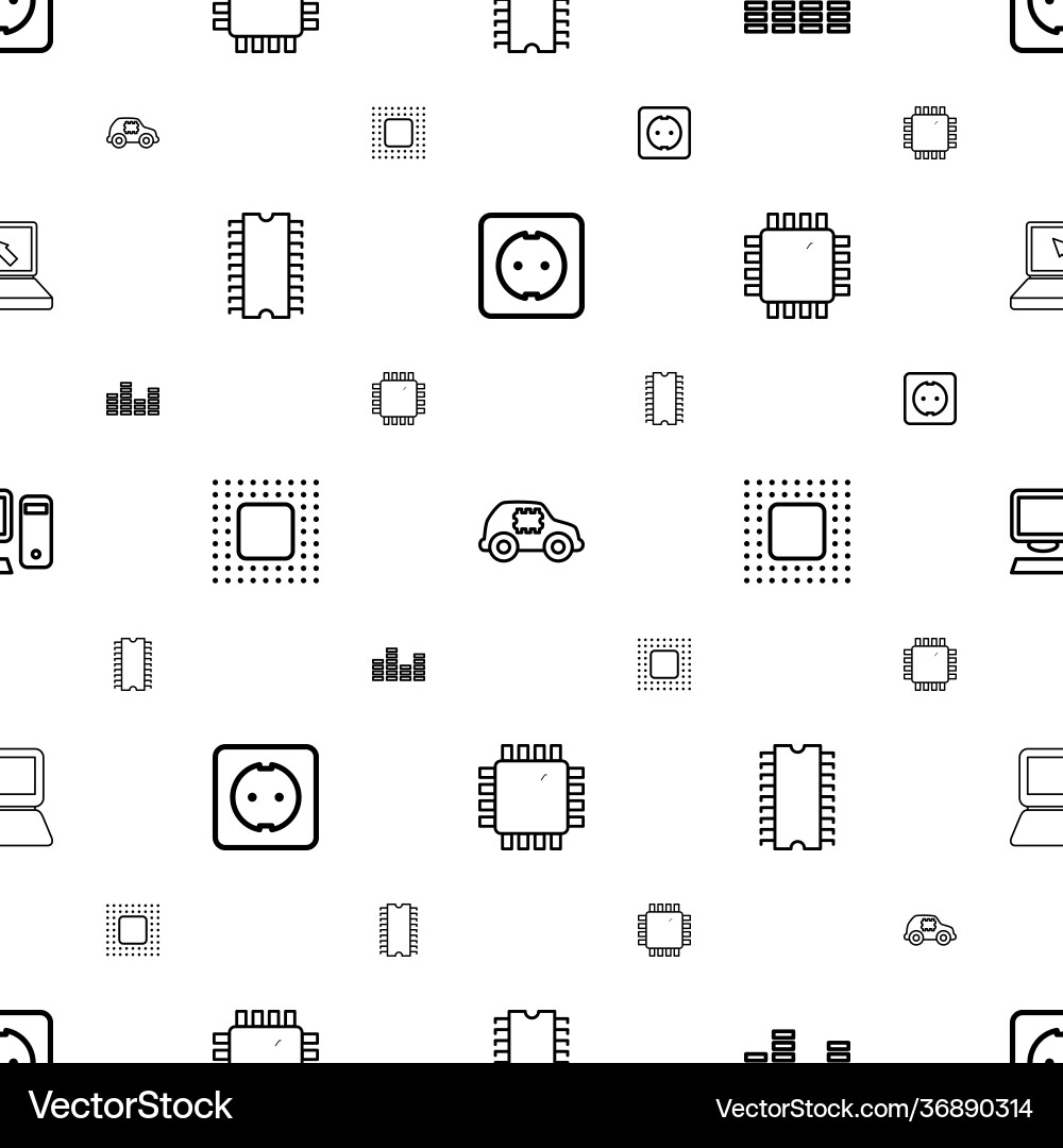 Tech icons pattern seamless white background Tech icons pattern seamless white background vector image