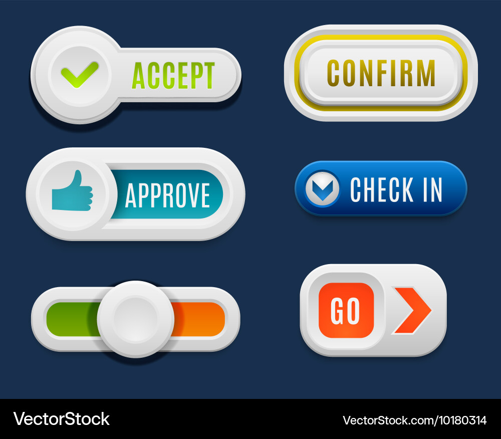 Web buttons set Vector Image