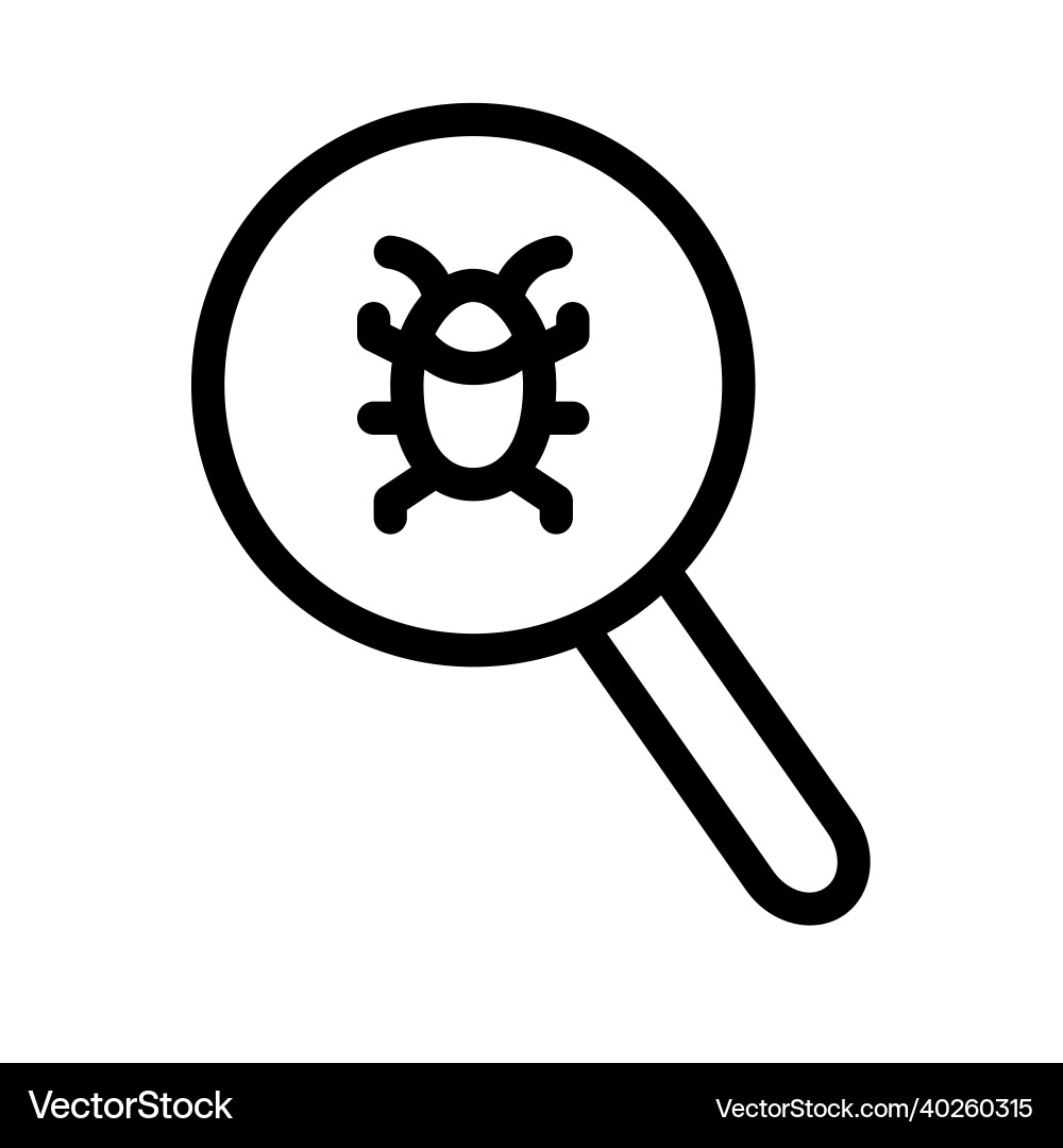 Bug catcher malware virus scan searching single Bug catcher malware virus scan searching single vector image