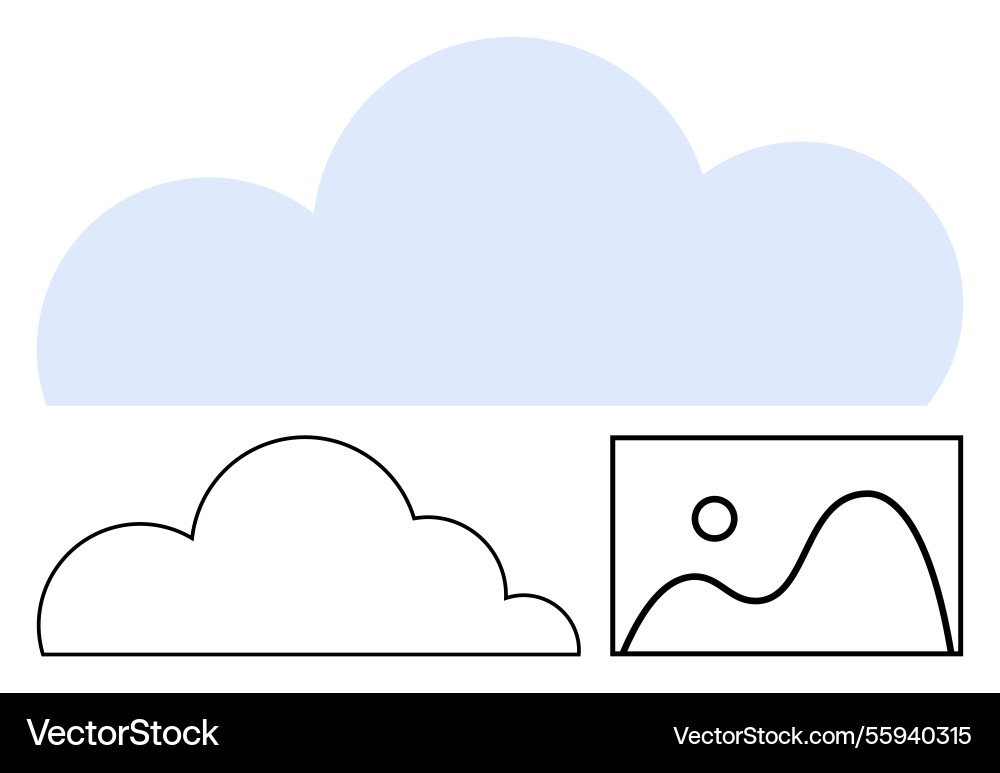 Cloud computing concept with outlined image Vector Image