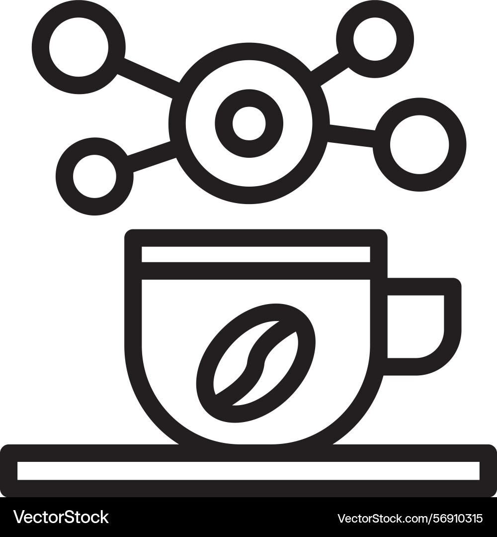 Coffee cup for informal networking linear style vector image