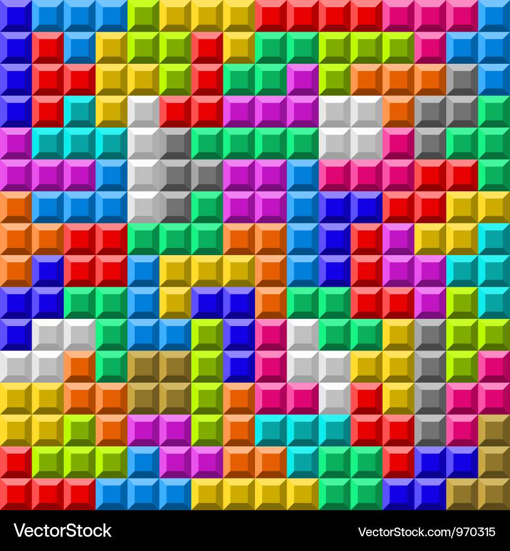 Colorful Tetris Block Background Vector Image