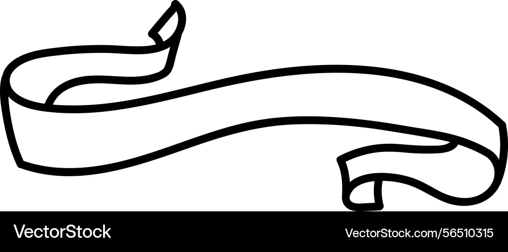 Curved ribbon banner outline Vector Image