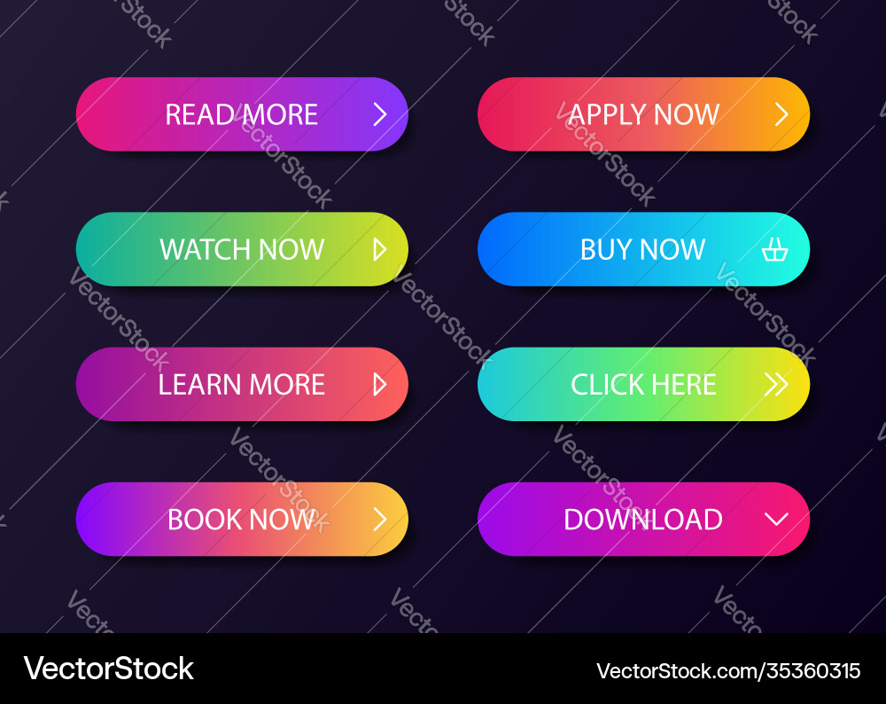 Different gradient colors and icons on white forms Different gradient colors and icons on white forms vector image
