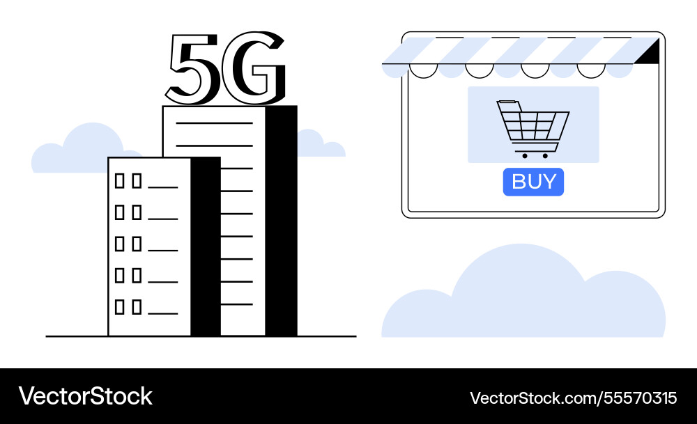 Digital transformation with 5g and e-commerce Digital transformation with 5g and e-commerce vector image