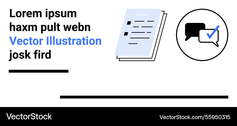 Document with text and speech bubble showing vector image
