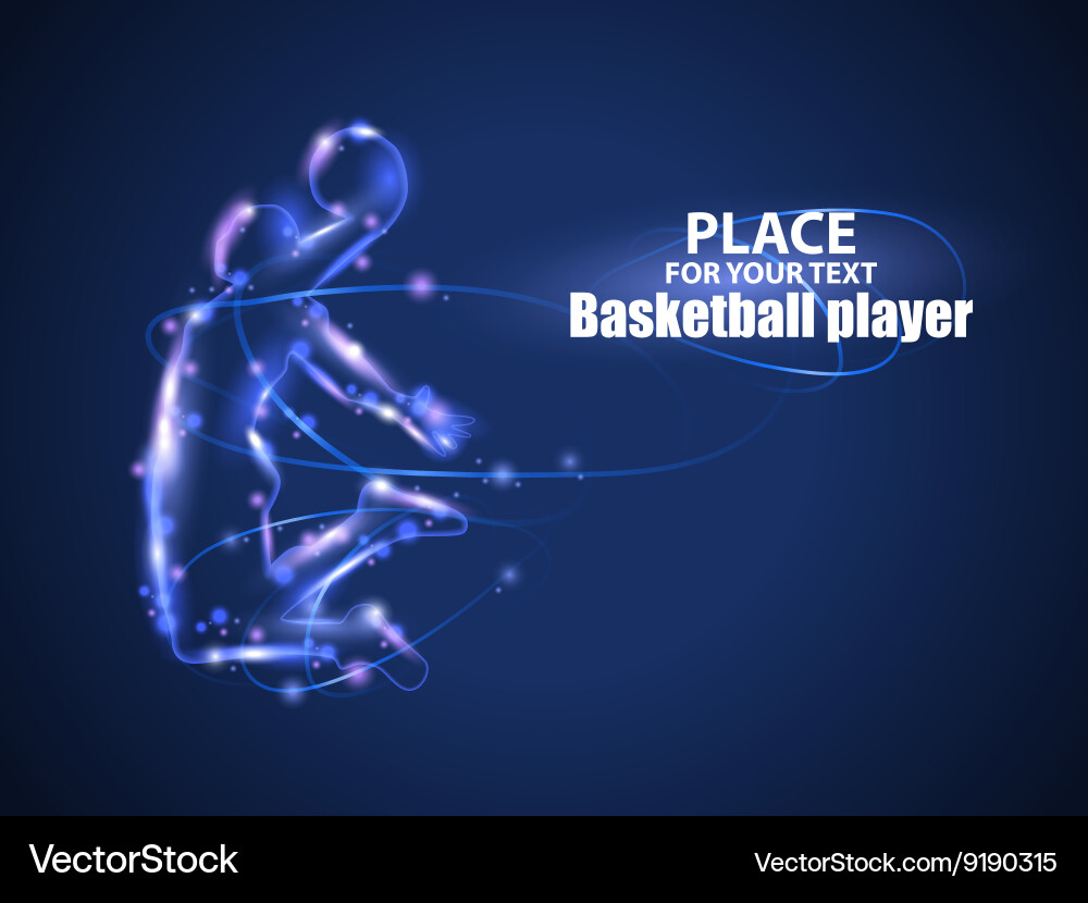 Dynamic Basketball Player with Light Trails vector image