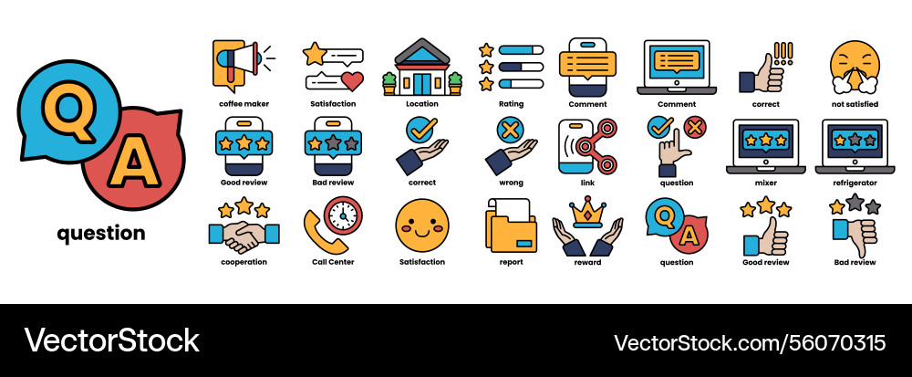 Eine Sammlung von Icons für qa app Eine Sammlung von Icons für qa app vektorbild