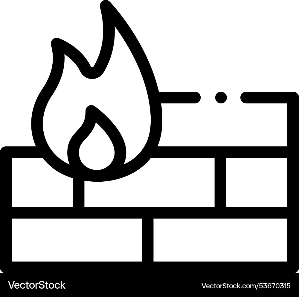 Firewall icon thin linear style design isolated Firewall icon thin linear style design isolated vector image