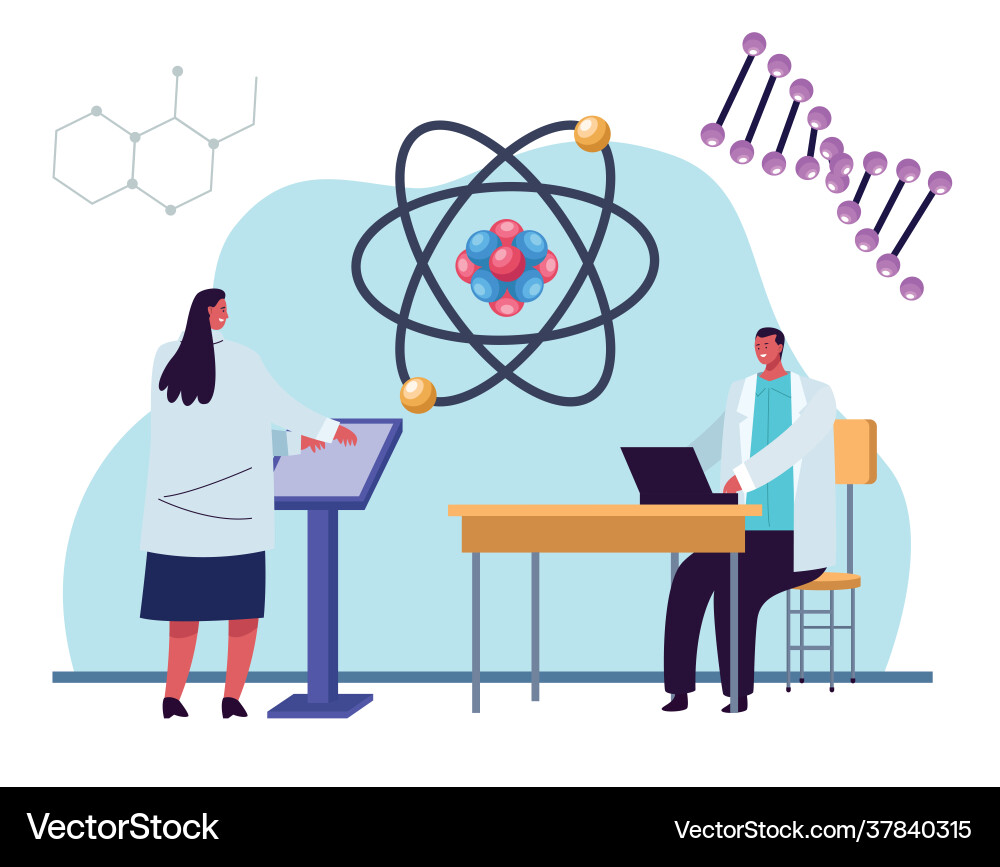 Genetic testing with atom vector image