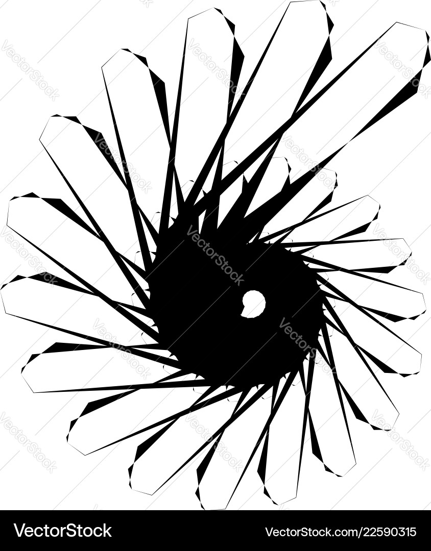 Geometric circular spiral abstract angular edgy Vector Image