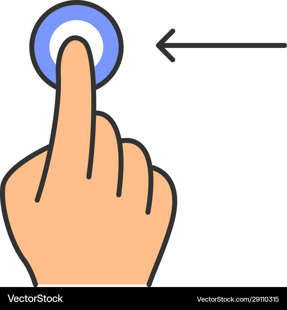 Horizontal scroll left gesturing color icon Horizontal scroll left gesturing color icon vector image