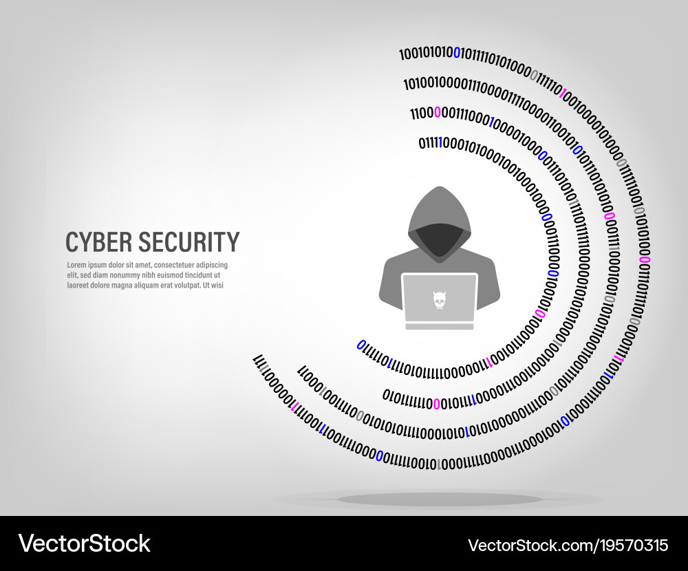 Internet Hacker auf digitalen binären Code Hintergrund vektorbild