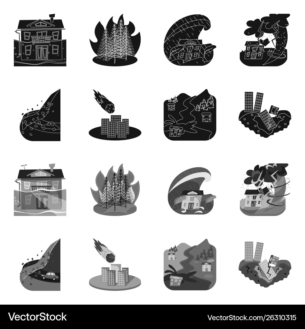 Isolated object weather and distress sign set Vector Image