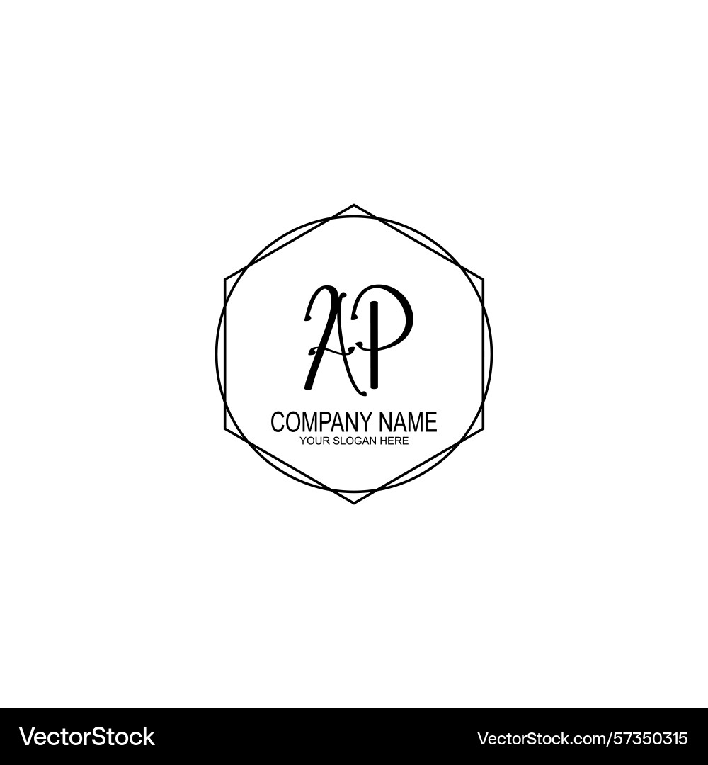 Minimalist handwritten ap initial logos with soft Minimalist handwritten ap initial logos with soft Vector Image