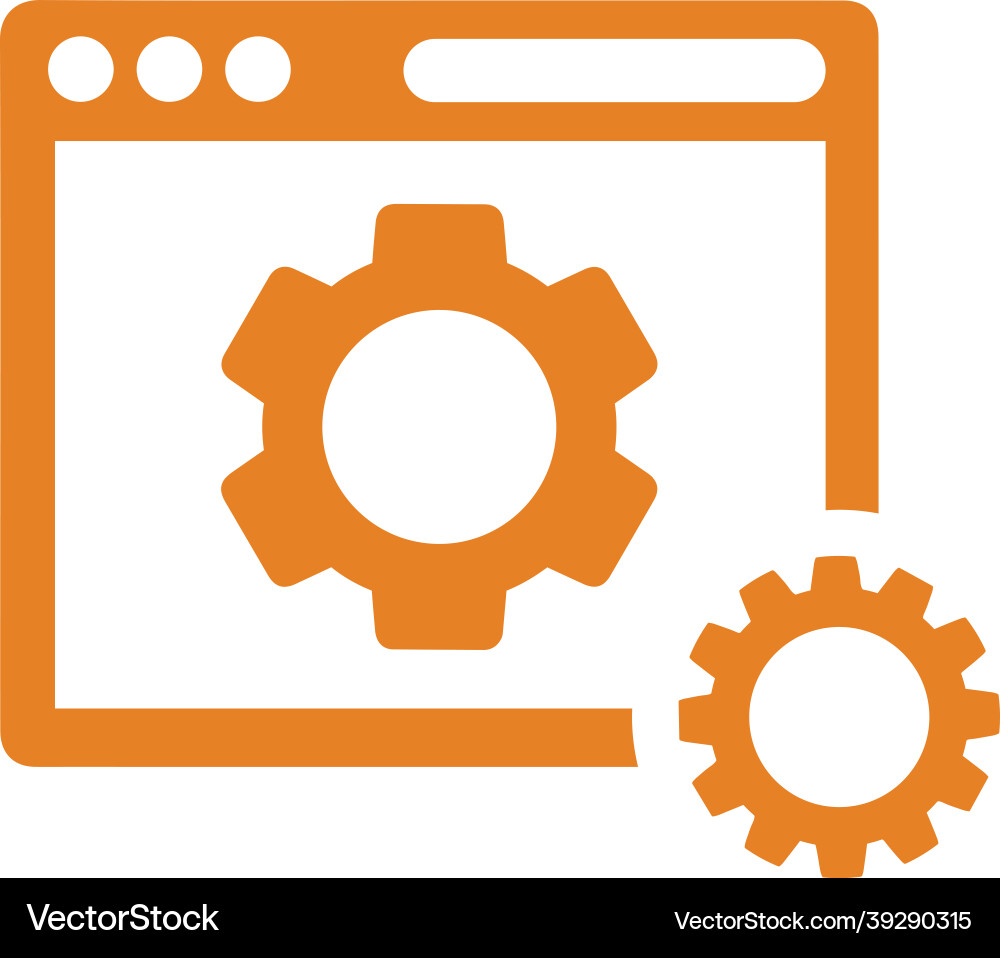 Responsive website optimization icon orange design Vector Image
