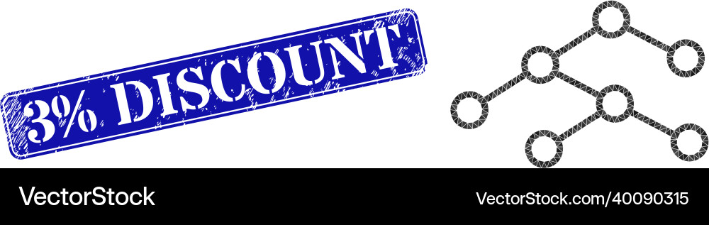 Rubber 3 discount seal and binary tree Rubber 3 discount seal and binary tree vector image