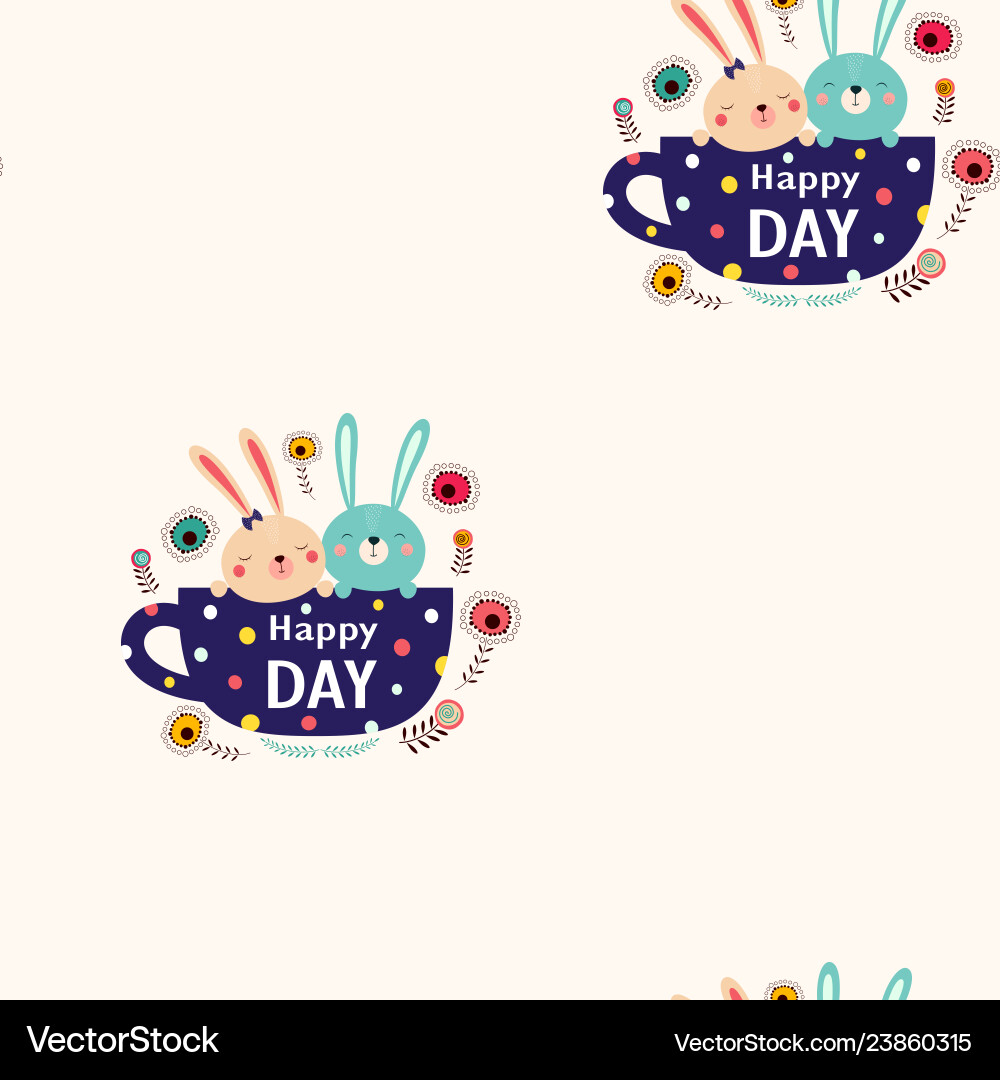 Seamless bunny pattern Vector Image