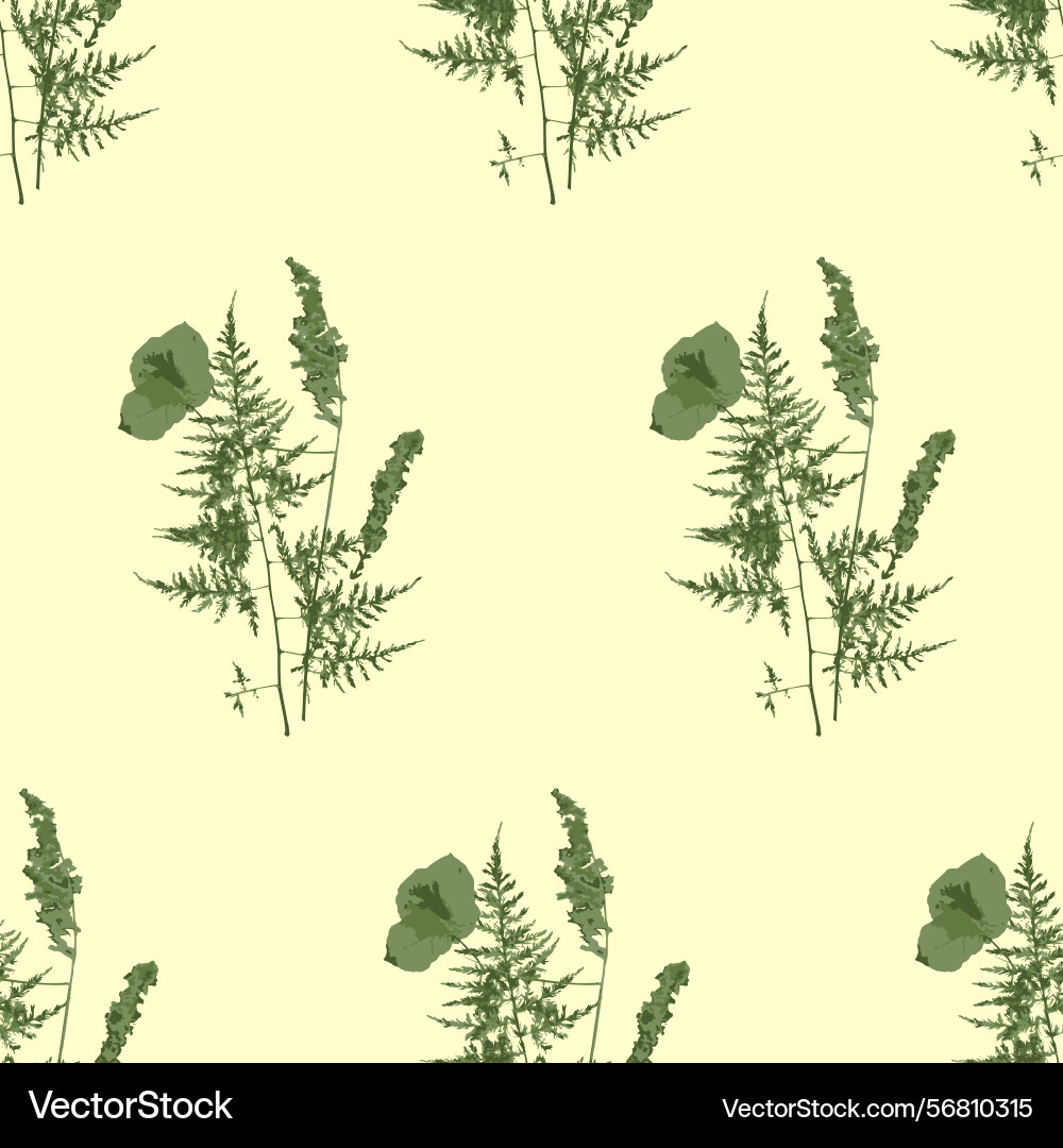 Seamless pattern with bunches of different grass Vector Image