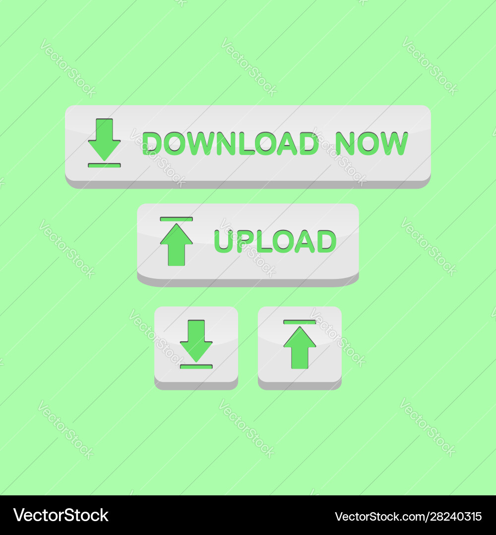 Set download upload button for website Set download upload button for website vector image