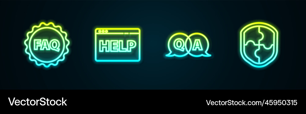 Set line label with text faq browser help Set line label with text faq browser help vector image