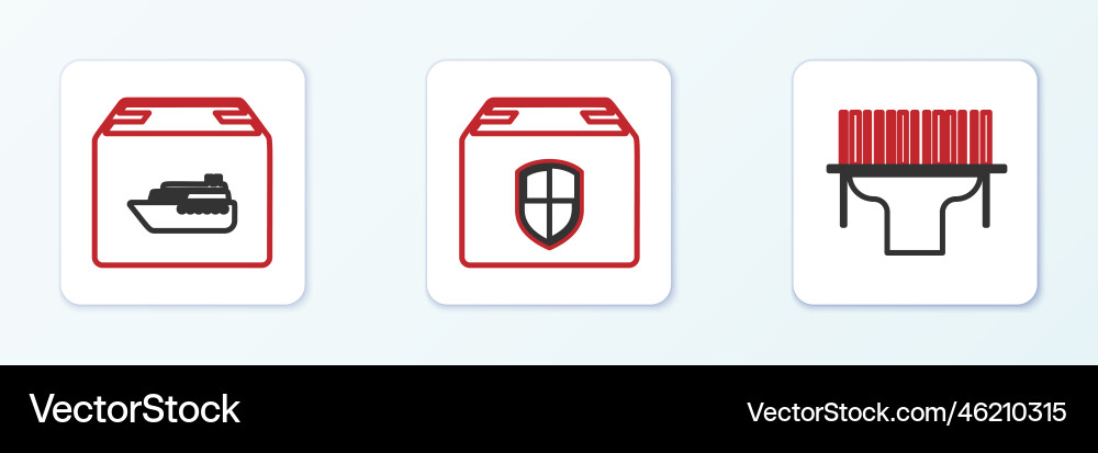 Set line scanner scanning bar code cargo ship Set line scanner scanning bar code cargo ship vector image