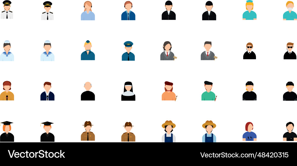 Set of abstract characters with different Set of abstract characters with different vector image